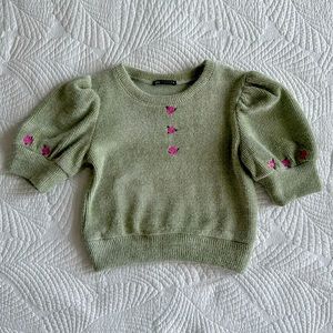 Zara Crop Fitted Sweater NWOT